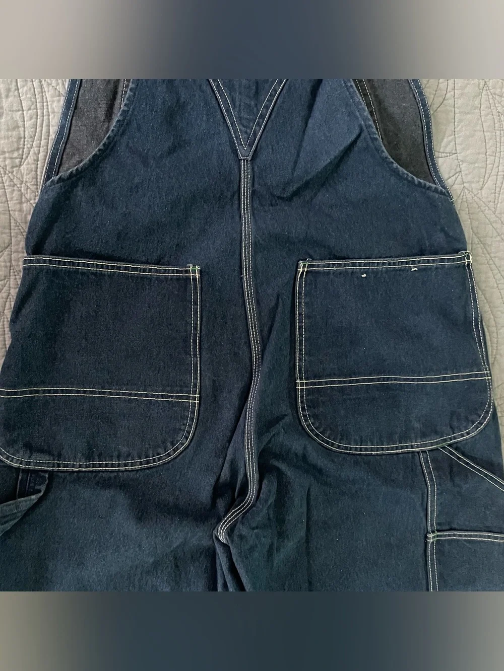 Liberty Denim Overalls Bibs Y2K Darkwash Green Trim   Men’s 36”x 30”